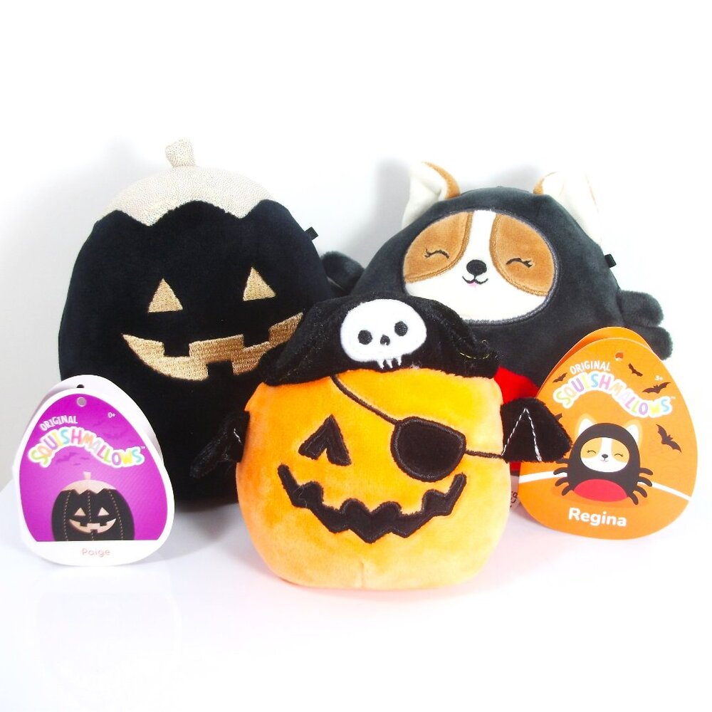 LOT SQUISHMALLOW HALLOWEEN Kellytoy Plush 5” PAIGE 4” PAXTON and 5” REGINA